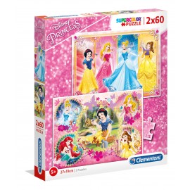 Puzzle Princesas Disney - 2x60 peças - Clementoni
