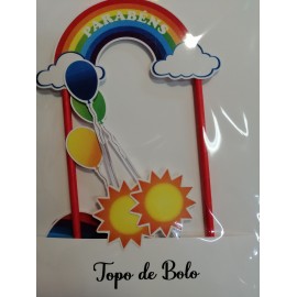 Topo de Bolo - Arco Íris