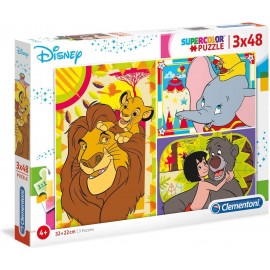 Puzzle 3 x 48 peças - Clássicos da Disney - Clementoni