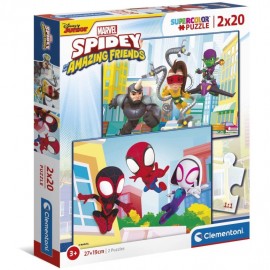 Puzzle 2 x 20 peças - Homem Aranha ( Spidey ) - Marvel - Clementoni