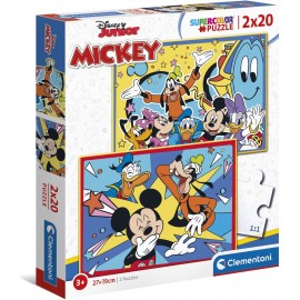 Puzzle 2 x 20 peças - Mickey e Amigos - Clementoni