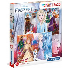 Puzzle 2 x 20 peças - Disney Frozen - Clementoni