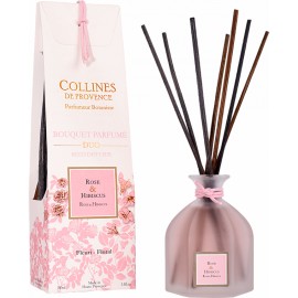 Ambientador Mikado com aroma a rosa e hibisco - Collines de Provence