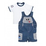 Conjunto T-shirt + Jardineiras Bebé -  Mickey