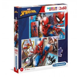 Puzzle 2 x 60 peças - Spiderman / Homem Aranha - Clementoni